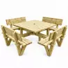 table bois carré pique nique 8 places Square table bois carré pique nique 8 places Square