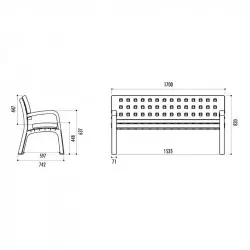Dimensions du banc de jardin en plastique Dimensions du banc de jardin en plastique