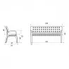 Dimensions du banc de jardin en plastique Dimensions du banc de jardin en plastique