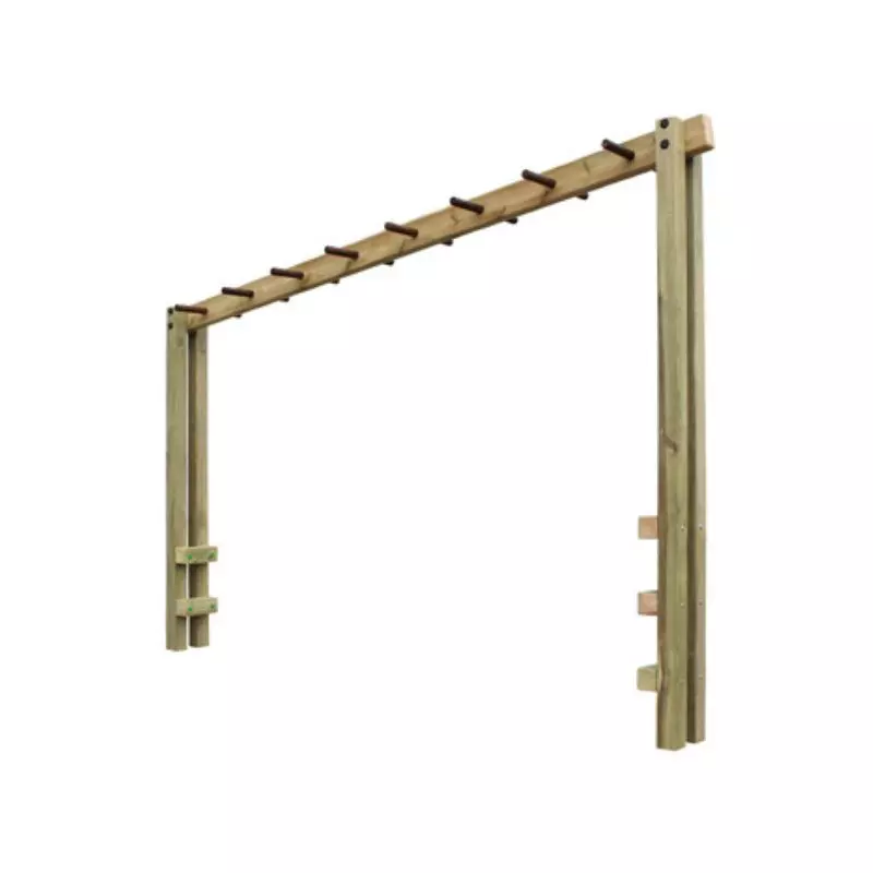 Échelle de suspension horizontale en bois pour aires de jeux