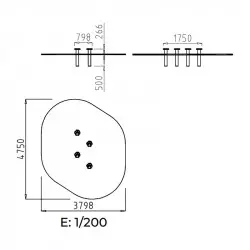 Dimensions de module de 4 plots d'équilibre pour enfants Dimensions de module de 4 plots d'équilibre pour enfants