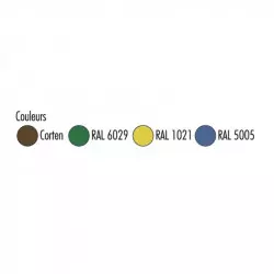 Nuancier des coloris disponibles pour la structure de la poubelle Nuancier des coloris disponibles pour la structure de la poubelle