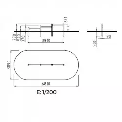 Dimensions de l'agrès de barres de flexion