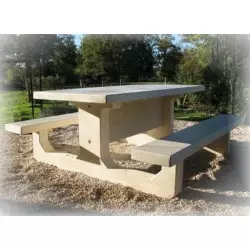 Table de pique-nique en béton rectangulaire Pianosa