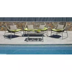 Salon de jardin en rotin synthétique et aluminium