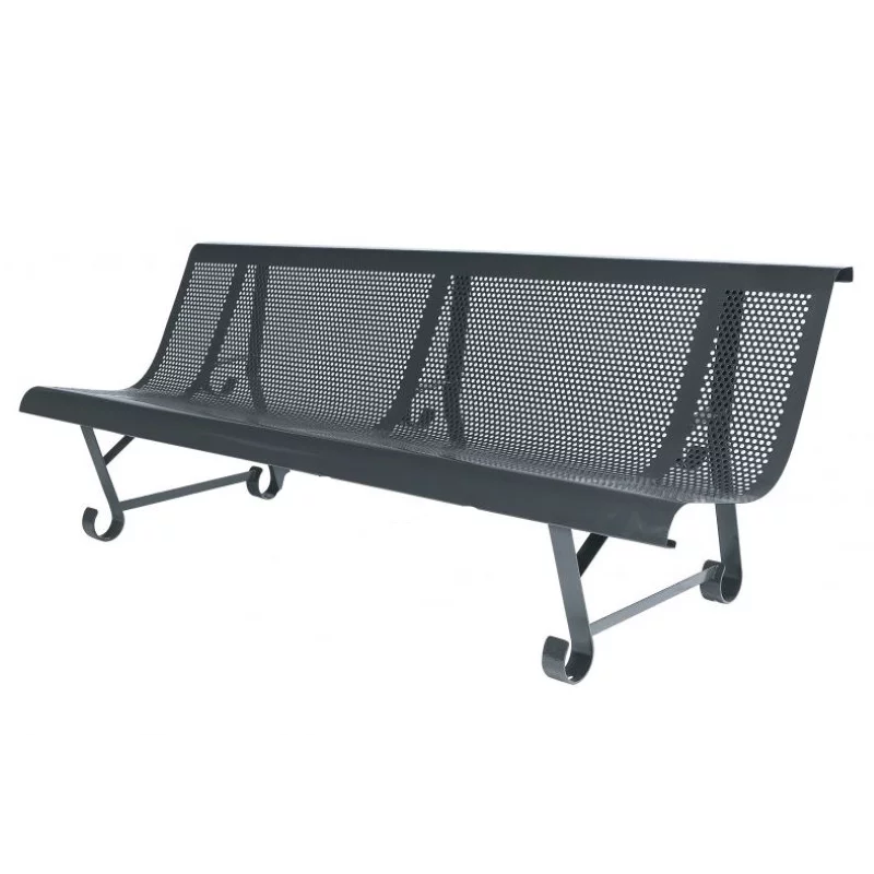 Banc de jardin en métal gris