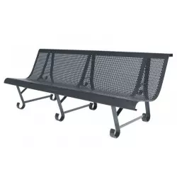 Banc pour terrasse en métal à trou gris