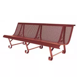 Banc pour jardin en métal rouge 3 pieds