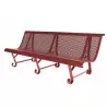 Banc pour jardin en métal rouge 3 pieds