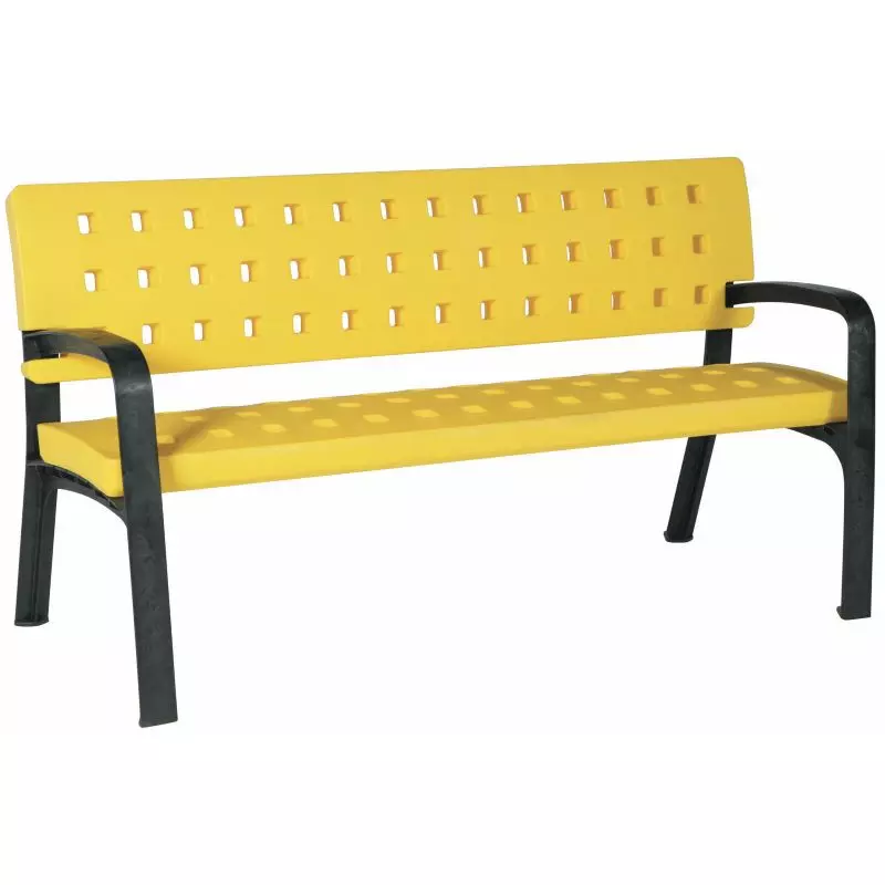 Banc de jardin en plastique jaune