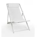 Chaise longue de jardin pliante blanc