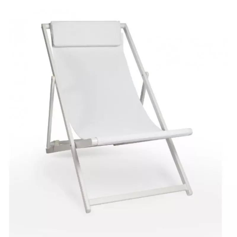 Chaise longue de jardin pliante blanc