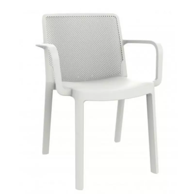 Chaise de jardin empilable blanc