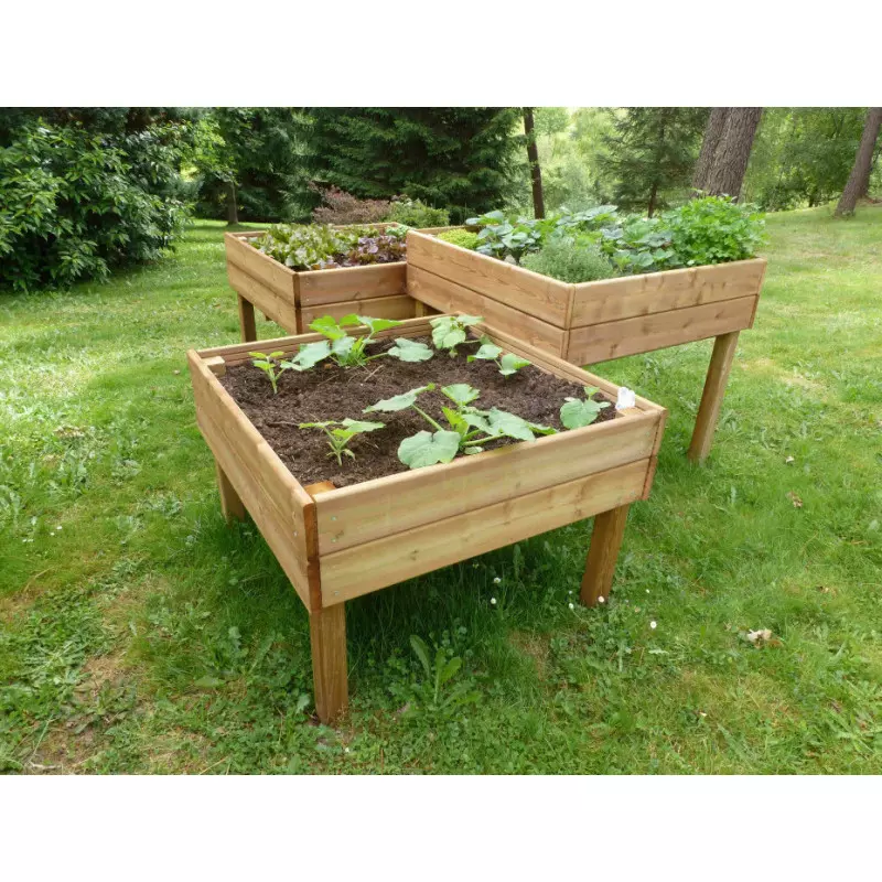 Ensemble de 3 jardinières potagères différentes hauteurs