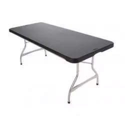 LIFETIME 183 x 76 cm - Table pliable polypro plateau noir