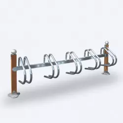 Râtelier vélos en acier et bois