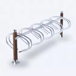 Râtelier vélos en acier et bois