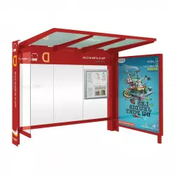 Station bus Kub PROCITY - Avec bardage et vitrine Station bus Kub PROCITY - Avec bardage et vitrine