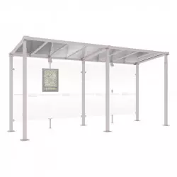 Abri bus Milan PROCITY - Longueur 5000 mm - Sans bardage