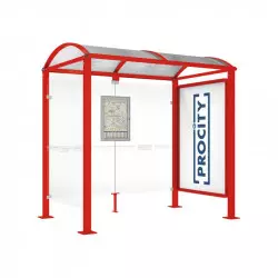 Abribus Voûte PROCITY - Longueur 2500 mm - Avec bardage + vitrine Abribus Voûte PROCITY - Longueur 2500 mm - Avec bardage + vitrine