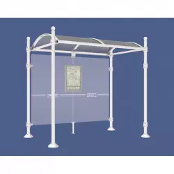 Abri arrêt de bus Province PROCITY - 2500 mm - sans bardage - pommeau boule Abri arrêt de bus Province PROCITY - 2500 mm - sans bardage - pommeau boule