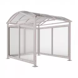 Abri vélos et motos Voûte Large PROCITY - Avec bardage de fond et latéraux