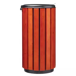 Poubelle de rue en bois ZENO pour tri sélectif - ROSSIGNOL