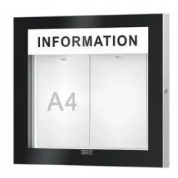 Vitrine extérieure Edge ép.54 mm PROCITY - avec bandeau-titre