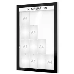 Vitrine d'affichage Edge ép.80 mm PROCITY - avec bandeau INFORMATIONS