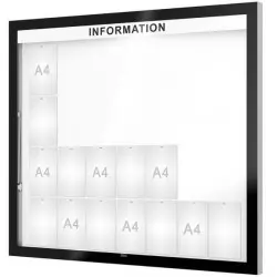 Vitrine d'affichage Edge ép.80 mm PROCITY - avec bandeau INFORMATIONS
