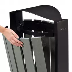 Poubelle de rue Arkea en briques alimentaires recyclées ROSSIGNOL