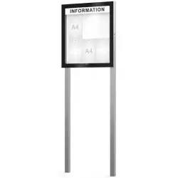 Vitrine extérieure sur poteaux Edge ép.54 mm PROCITY - Avec bandeau-titre