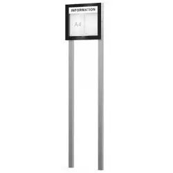 Vitrine extérieure sur poteaux Edge ép.54 mm PROCITY - Avec bandeau-titre