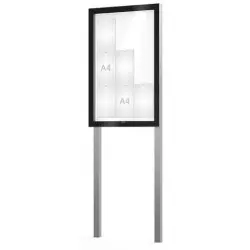 Vitrine extérieure sur poteaux Edge ép.54 mm PROCITY