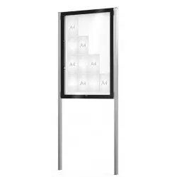 Vitrine d'affichage sur poteaux Edge ép.80 mm PROCITY
