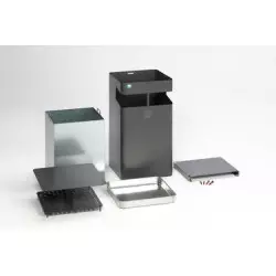 Poubelle extérieure avec cendrier et toit