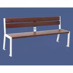 Banc plastique recyclé 5 lames Silaos® PROCITY - sans accoudoirs Banc plastique recyclé 5 lames Silaos® PROCITY - sans accoudoirs