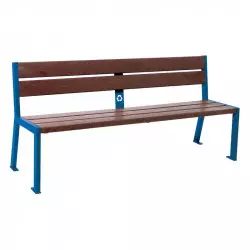 Banc plastique recyclé 5 lames Silaos® PROCITY - sans accoudoirs Banc plastique recyclé 5 lames Silaos® PROCITY - sans accoudoirs
