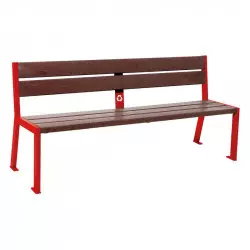 Banc plastique recyclé 5 lames Silaos® PROCITY - sans accoudoirs Banc plastique recyclé 5 lames Silaos® PROCITY - sans accoudoirs