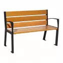 Banc urbain en acier et bois 6 lames Silaos® PROCITY