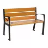 Banc urbain en acier et bois 6 lames Silaos® PROCITY