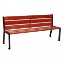 Banc urbain en acier et bois 6 lames Silaos® PROCITY