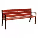 Banc urbain en acier et bois 6 lames Silaos® PROCITY