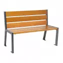 Banc urbain en acier et bois 6 lames Silaos® PROCITY