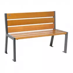 Banc urbain en acier et bois 6 lames Silaos® PROCITY