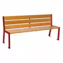 Banc urbain en acier et bois 6 lames Silaos® PROCITY