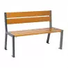 Banc public en acier et bois 5 lames Silaos® PROCITY