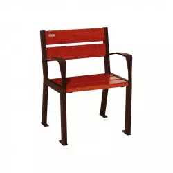 Fauteuil en acier et bois 5 lames Silaos® PROCITY - Avec accoudoirs Fauteuil en acier et bois 5 lames Silaos® PROCITY - Avec accoudoirs
