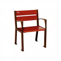 Fauteuil en acier et bois 5 lames Silaos® PROCITY - Avec accoudoirs Fauteuil en acier et bois 5 lames Silaos® PROCITY - Avec accoudoirs