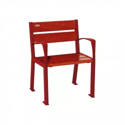 Fauteuil en acier et bois 5 lames Silaos® PROCITY - Avec accoudoirs Fauteuil en acier et bois 5 lames Silaos® PROCITY - Avec accoudoirs